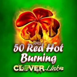50 Red Hot Burning Clover Links casino game by Novomatic – featured logo at Casinia Casino